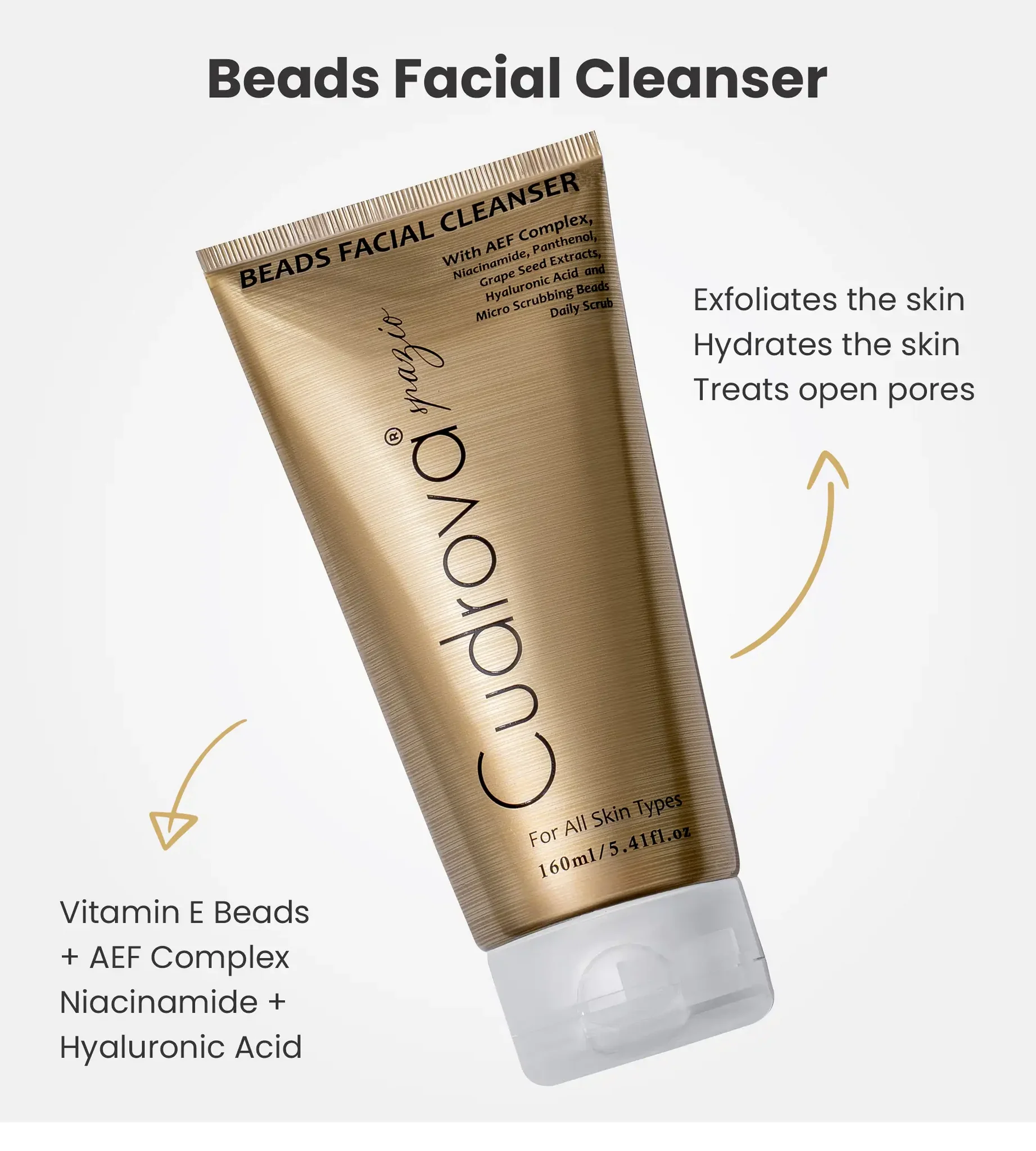 Beads Facial Cleanser for Gentle Daily Exfoliation | Cudrova Spazio